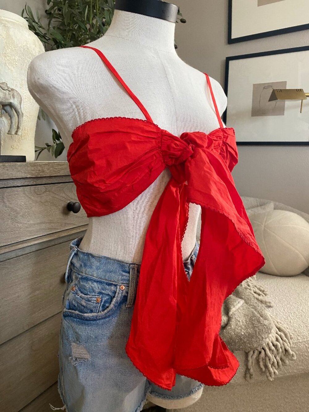 Camila Coelho NWT | Madelyn Crop Top in Red Scarlet - Picture 3 of 9